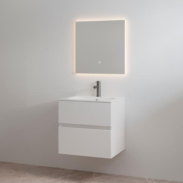 BEST DESIGN SPLASH ONE-BOX MØBELSÆT M/ HANEHUL - 60 CM - HVID HØJGLANS