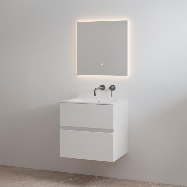 BEST DESIGN SPLASH ONE-BOX MØBELSÆT U/ HANEHUL - 60 CM - HVID HØJGLANS