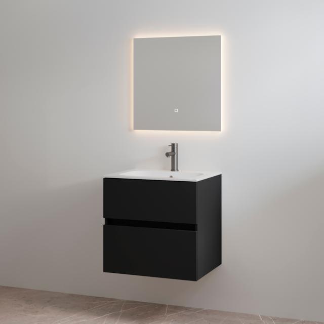 BEST DESIGN SPLASH ONE-BOX MØBELSÆT M/ HANEHUL - 60 CM - MAT SORT