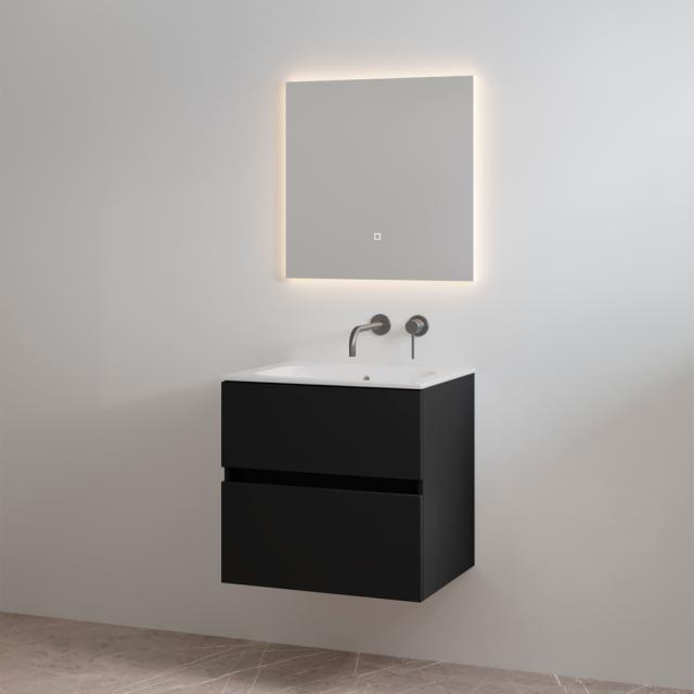 BEST DESIGN SPLASH ONE-BOX MØBELSÆT U/ HANEHUL - 60 CM - MAT SORT