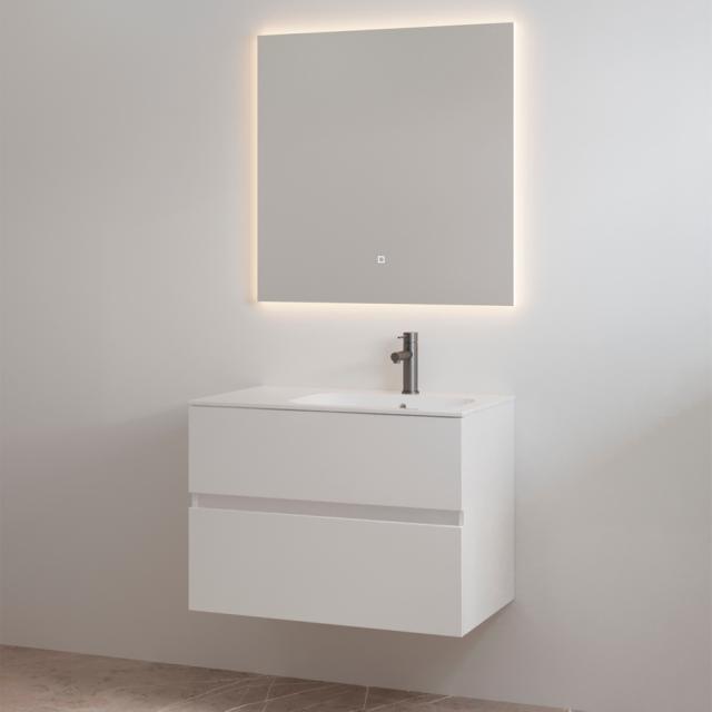 BEST DESIGN SPLASH ONE-BOX MØBELSÆT M/ HANEHUL - 80 CM - HVID HØJGLANS