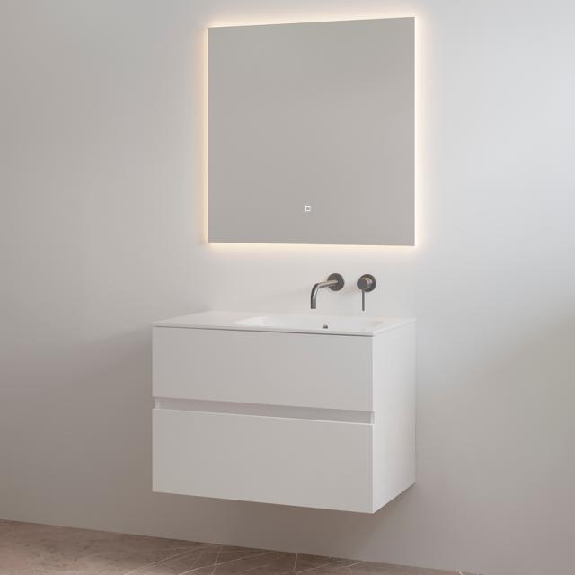 BEST DESIGN SPLASH ONE-BOX MØBELSÆT U/ HANEHUL - 80 CM - HVID HØJGLANS