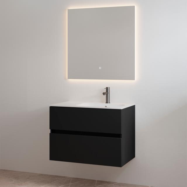 BEST DESIGN SPLASH ONE-BOX MØBELSÆT M/ HANEHUL - 80 CM - MAT SORT