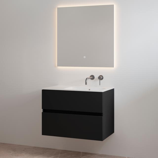 BEST DESIGN SPLASH ONE-BOX MØBELSÆT U/ HANEHUL - 80 CM - MAT SORT