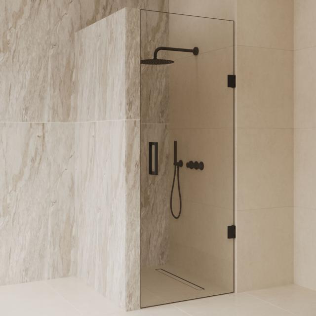 BEST DESIGN DALIS NICHEDØR - 100 CM - KLAR GLAS / MAT SORT