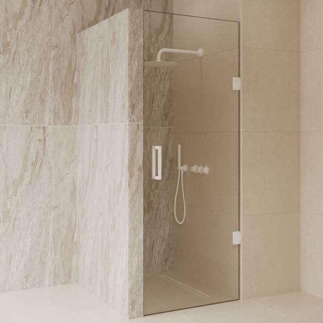 BEST DESIGN DALIS NICHEDØR - 100 CM - KLAR GLAS / MAT HVID