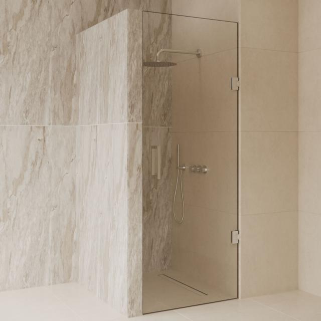 BEST DESIGN DALIS NICHEDØR - 90 CM - KLAR GLAS / BØRSTET STÅL