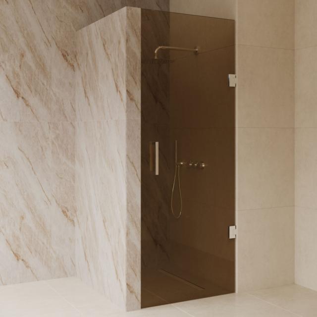 BEST DESIGN DALIS NICHEDØR - 90 CM - AMBER GLAS / KROM