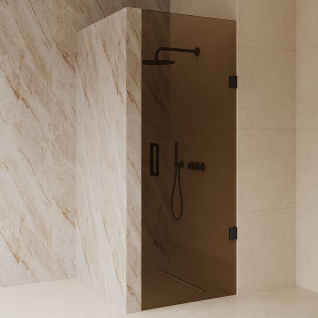 BEST DESIGN DALIS NICHEDØR - 90 CM - AMBER GLAS / MAT SORT