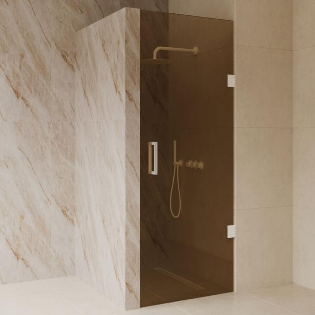 BEST DESIGN DALIS NICHEDØR - 80 CM - AMBER GLAS / MAT HVID