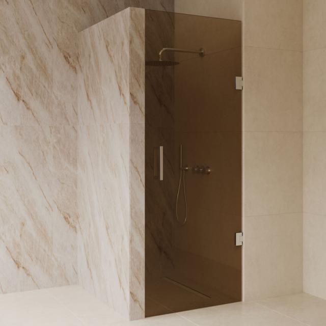 BEST DESIGN DALIS NICHEDØR - 90 CM - AMBER GLAS / BØRSTET STÅL