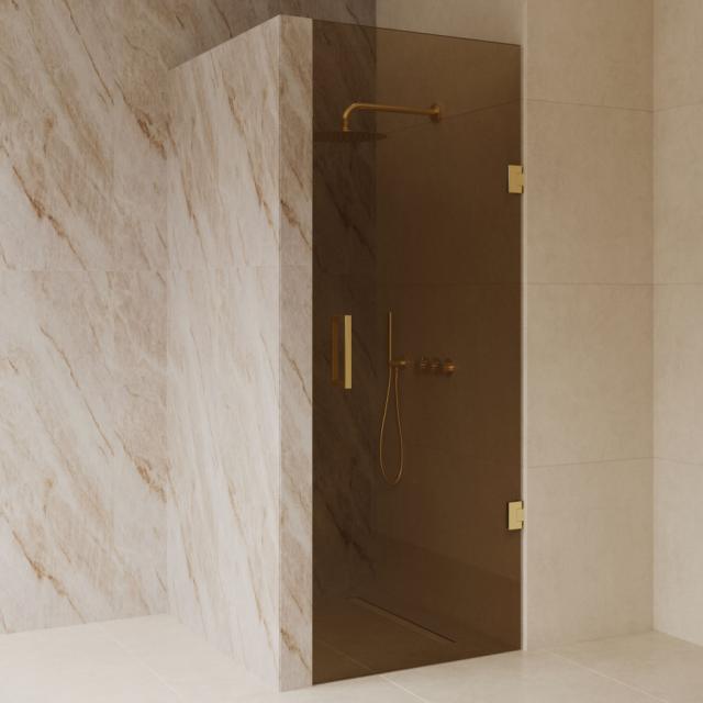 BEST DESIGN DALIS NICHEDØR - 70 CM - AMBER GLAS / MAT GULD