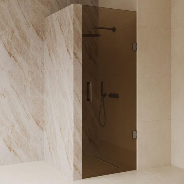 BEST DESIGN DALIS NICHEDØR - 70 CM - AMBER GLAS / GUN METAL