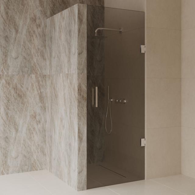 BEST DESIGN DALIS NICHEDØR - 100 CM - MOCHA GLAS / KROM