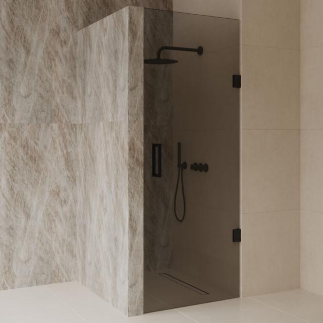 BEST DESIGN DALIS NICHEDØR - 80 CM - MOCHA GLAS / MAT SORT