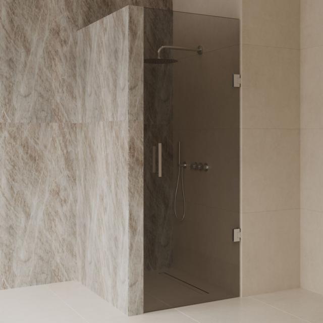 BEST DESIGN DALIS NICHEDØR - 80 CM - MOCHA GLAS / BØRSTET STÅL