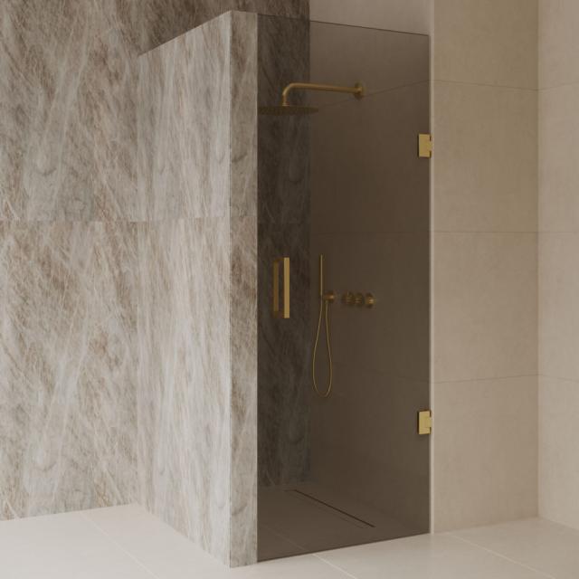 BEST DESIGN DALIS NICHEDØR - 90 CM - MOCHA GLAS / MAT GULD