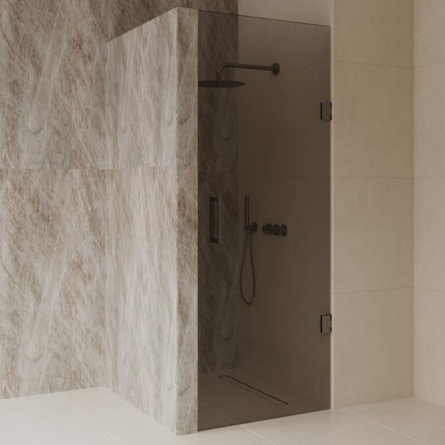 BEST DESIGN DALIS NICHEDØR - 70 CM - MOCHA GLAS / GUN METAL