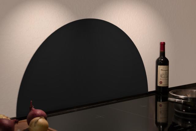 MILLEX STÆNKPLADE HALV CIRKEL - 80 X 40 CM - MAT SORT