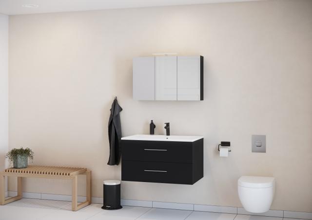 NORTIQ BAKKEDAHL BADMØBEL - 100 CM - SORT HØJGLANS