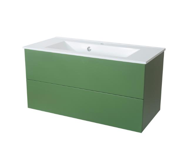 NORTIQ BAKKEDAHL BADMØBEL - 100 CM - MAT STØVET GRØN