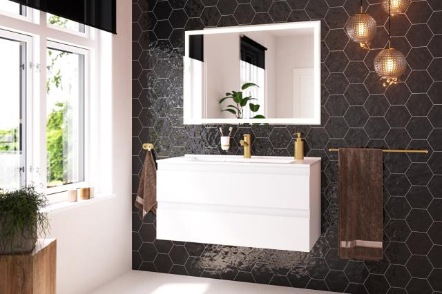 NORTIQ VENEDIG BADMØBEL - 120 CM - HØJGLANS HVID