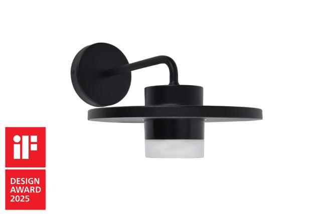 LUTEC PLATO LED VÆGLAMPE 1 LYS SORT 3000K