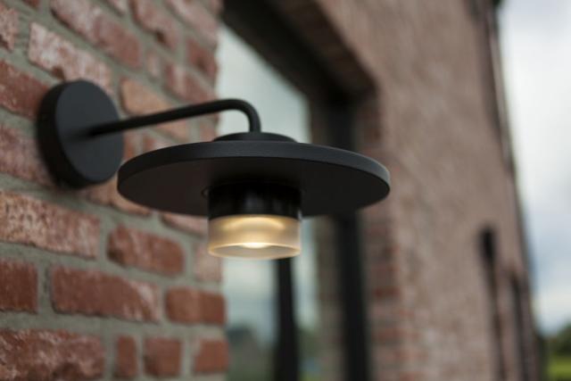 LUTEC PLATO LED VÆGLAMPE 1 LYS SORT 3000K