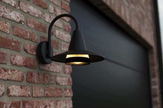 LUTEC SWAN VÆGLAMPE 1 LYS E27 SORT