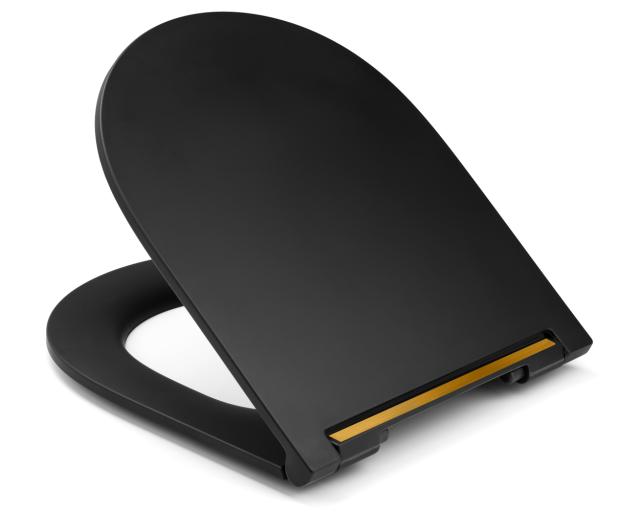 CEDO VIENTO PREMIUM TOILETSÆDE - MAT SORT/GULD