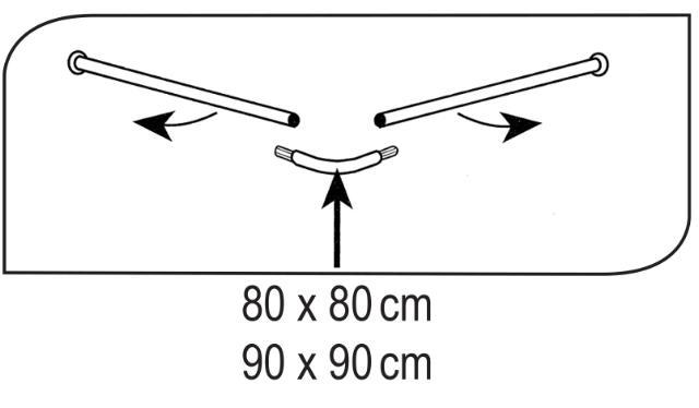 RIDDER UNIVERSAL BRUSESTANG - 90 X 90 - HVID