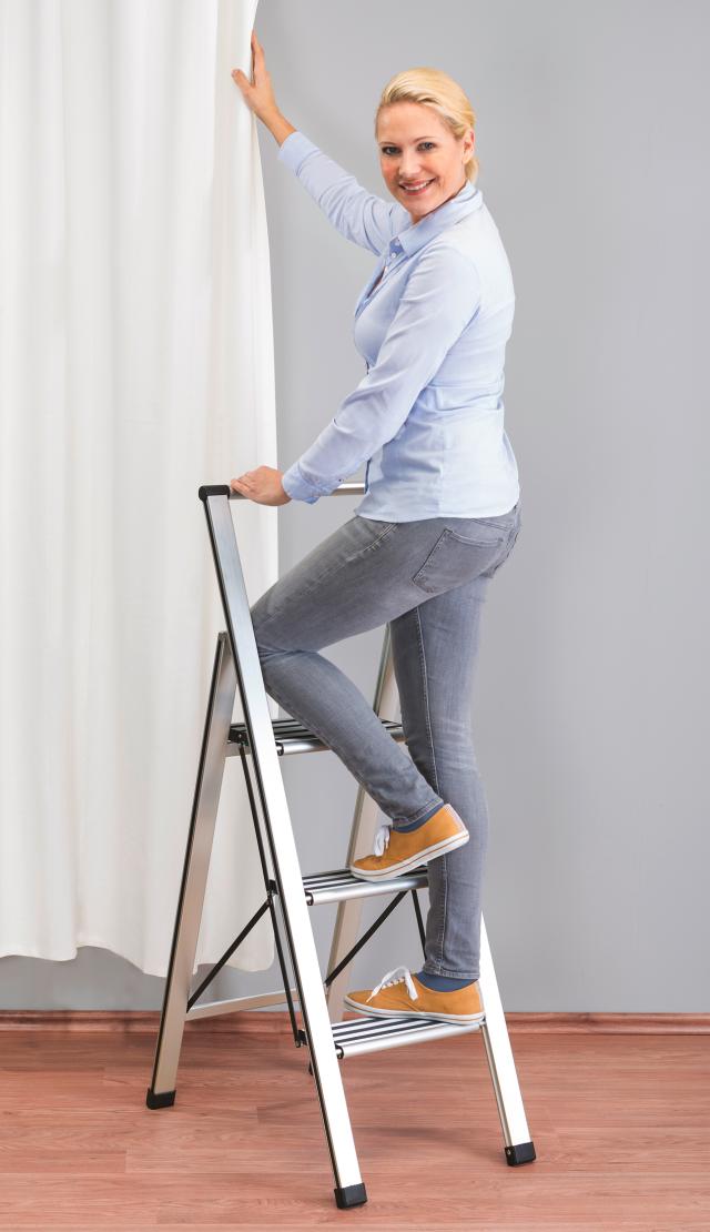 WENKO ALU-DESIGN STIGE MED 2 TRIN - SATIN