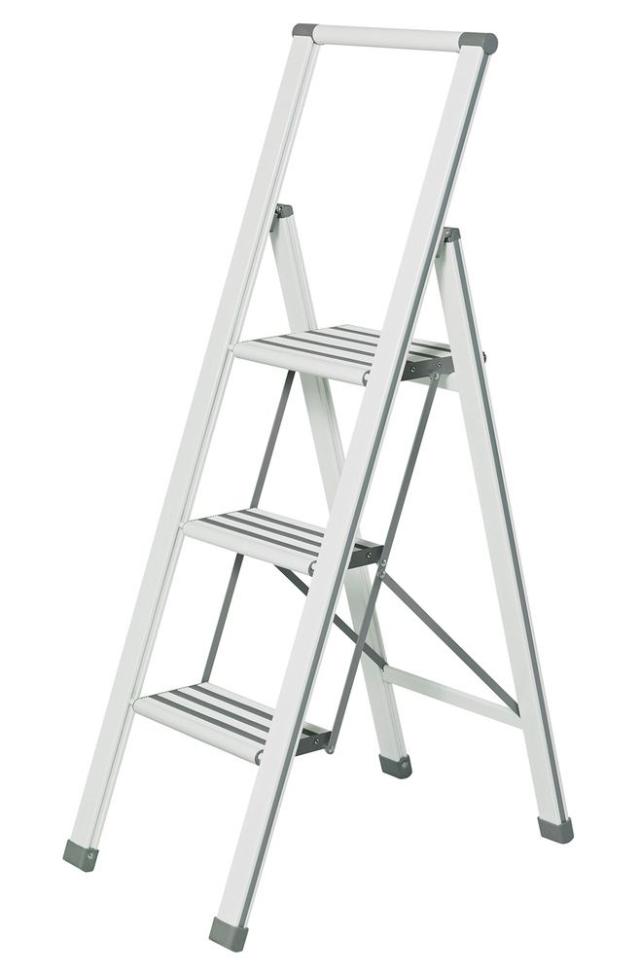 WENKO ALU-DESIGN STIGE MED 3 TRIN - HVID