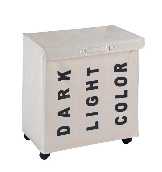 WENKO TRIVO VASKETØJSKURV M/HJUL - BEIGE