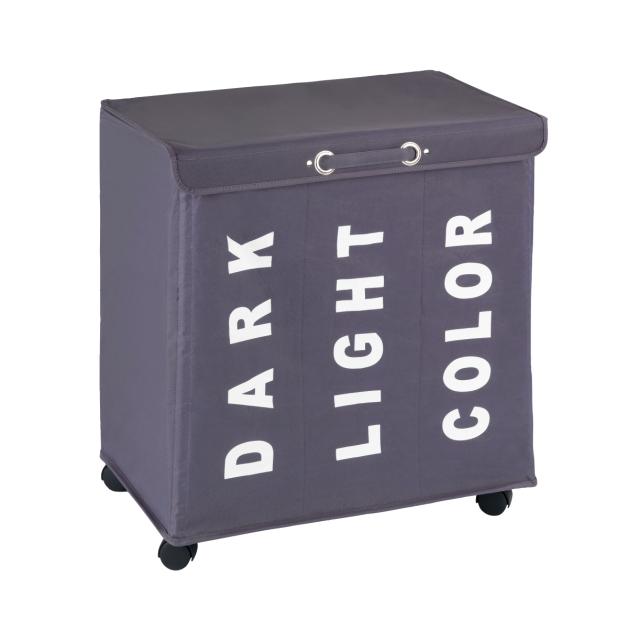 WENKO TRIVO VASKETØJSKURV M/HJUL - GRÅ