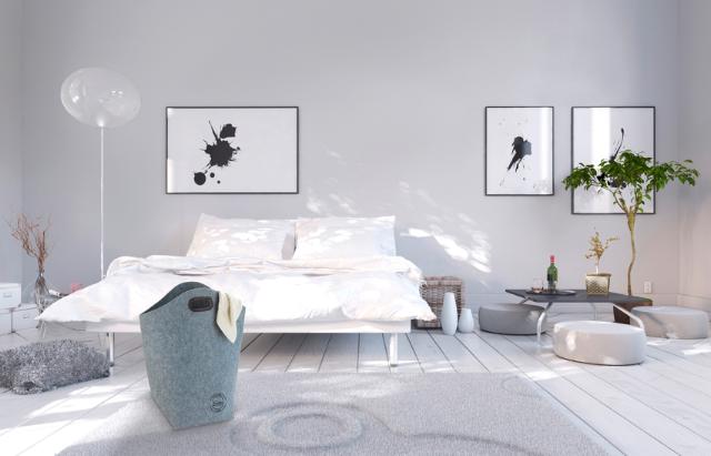 WENKO VASKETØJSKURV FILT GRÅ