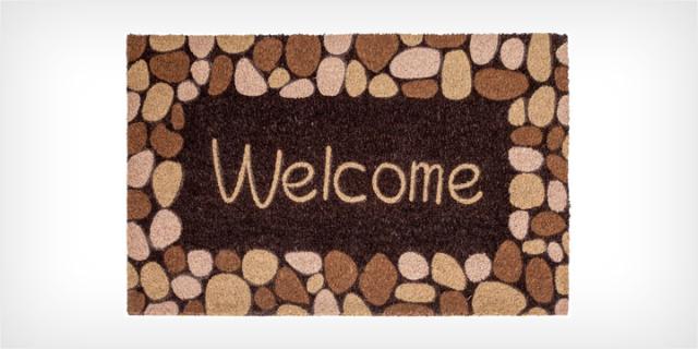 LAKO COCOPRINT DØRMÅTTE - 75 X 45 CM - WELCOME BRUN