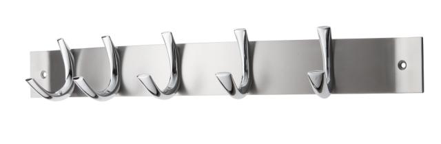 MILLEX SYMPHONY KNAGERÆKKE M/ 5 KNAGER - LAV - BØRSTET STÅL