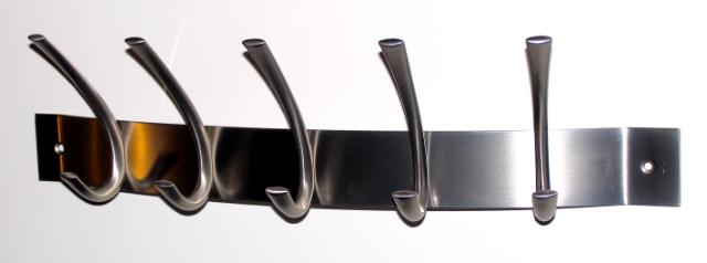 MILLEX SYMPHONY KNAGERÆKKE M/ 5 KROGE - HØJ - BØRSTET KROM