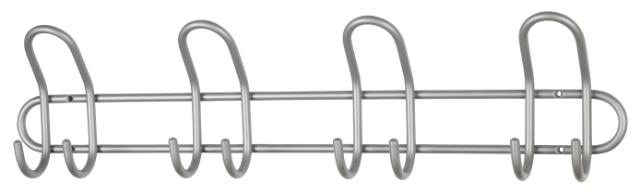 MILLEX CLASSIC KNAGE M/ 4 KNAGER - HØJ - MAT SØLV