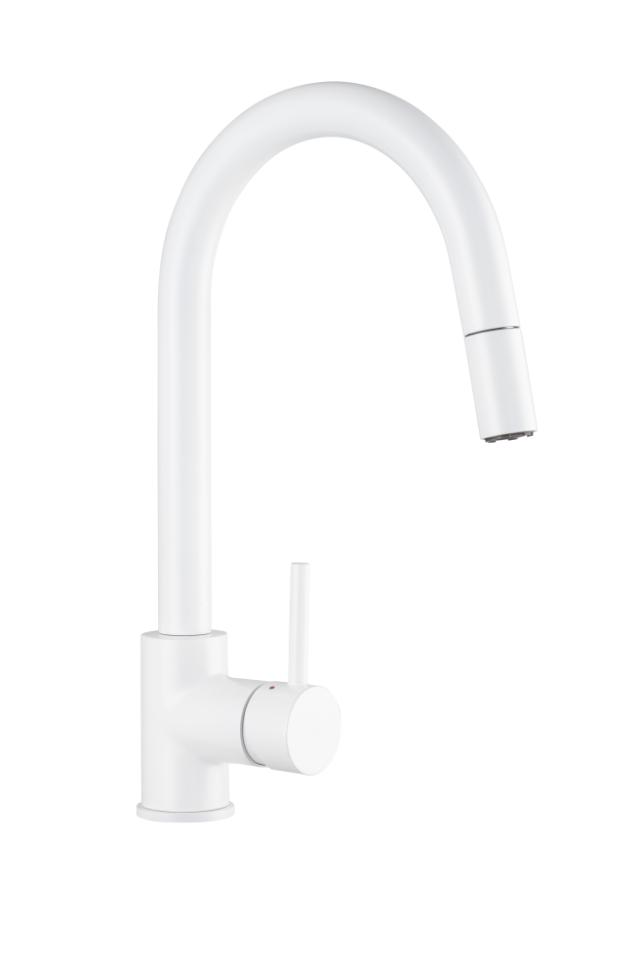 BLUERAIN WHITE KØKKENARMATUR M/UDTRÆK - MAT HVID