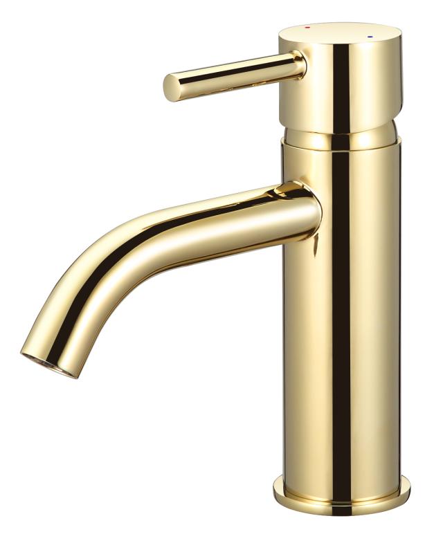 BLUERAIN AMANU HÅNDVASKARMATUR M/PUSH-UP - POLERET MESSING