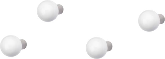 MILLEX KNAGE HARLEKIN PORCELÆN HVID 4STK