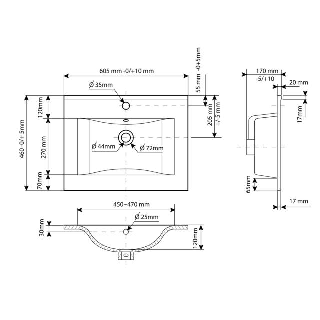 ALLIBERT SOFT HÅNDVASK - 60 CM - HVID