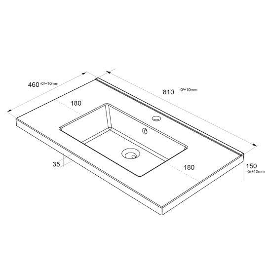 ALLIBERT TOBI HÅNDVASK 80 CM - HVID