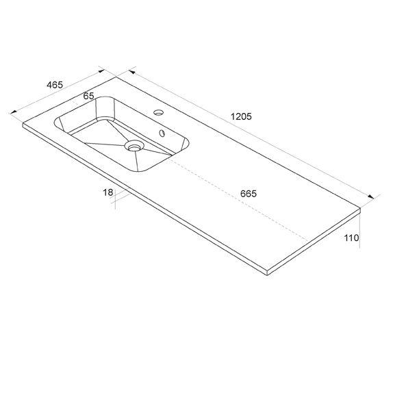 ALLIBERT STYLE HÅNDVASK 120 CM - HVID