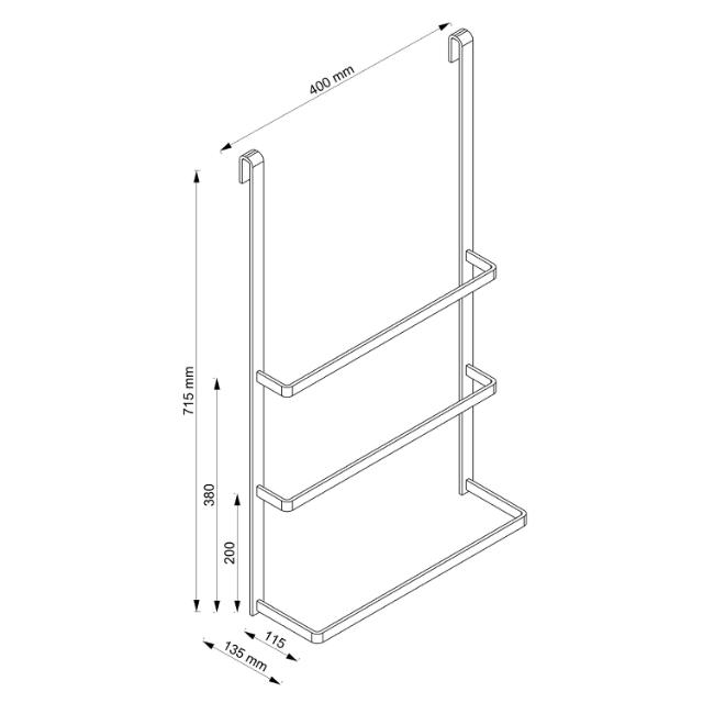 ALLIBERT LOFT GAME HÅNDKLÆDEHOLDER - MAT SORT