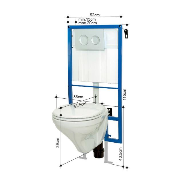 ALLIBERT LIVE UP CISTERNE INKL. SKÅL & TRYKKNAP - KROM