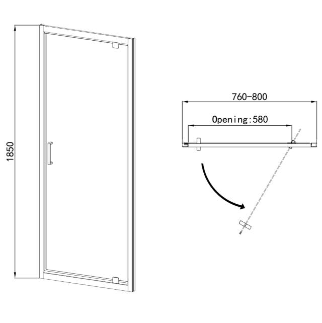 ALLIBERT HAPPY BRUSEDØR 76-80X185 CM