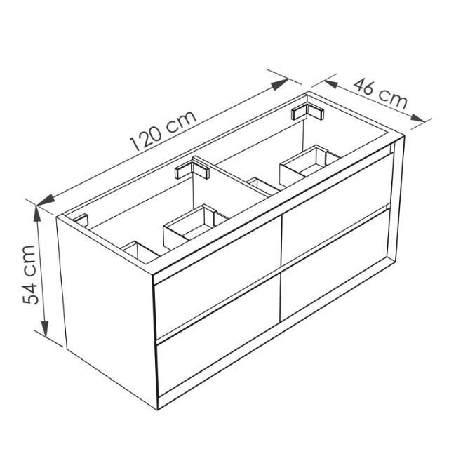 ALLIBERT DELTA UNDERSKAB 120CM - PRUSSIAN BLÅ